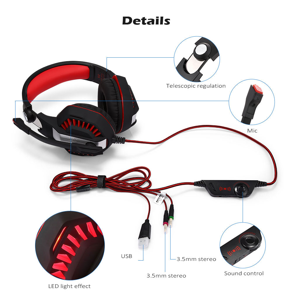 G2000 V2 Gaming Headset with Microphone for PC